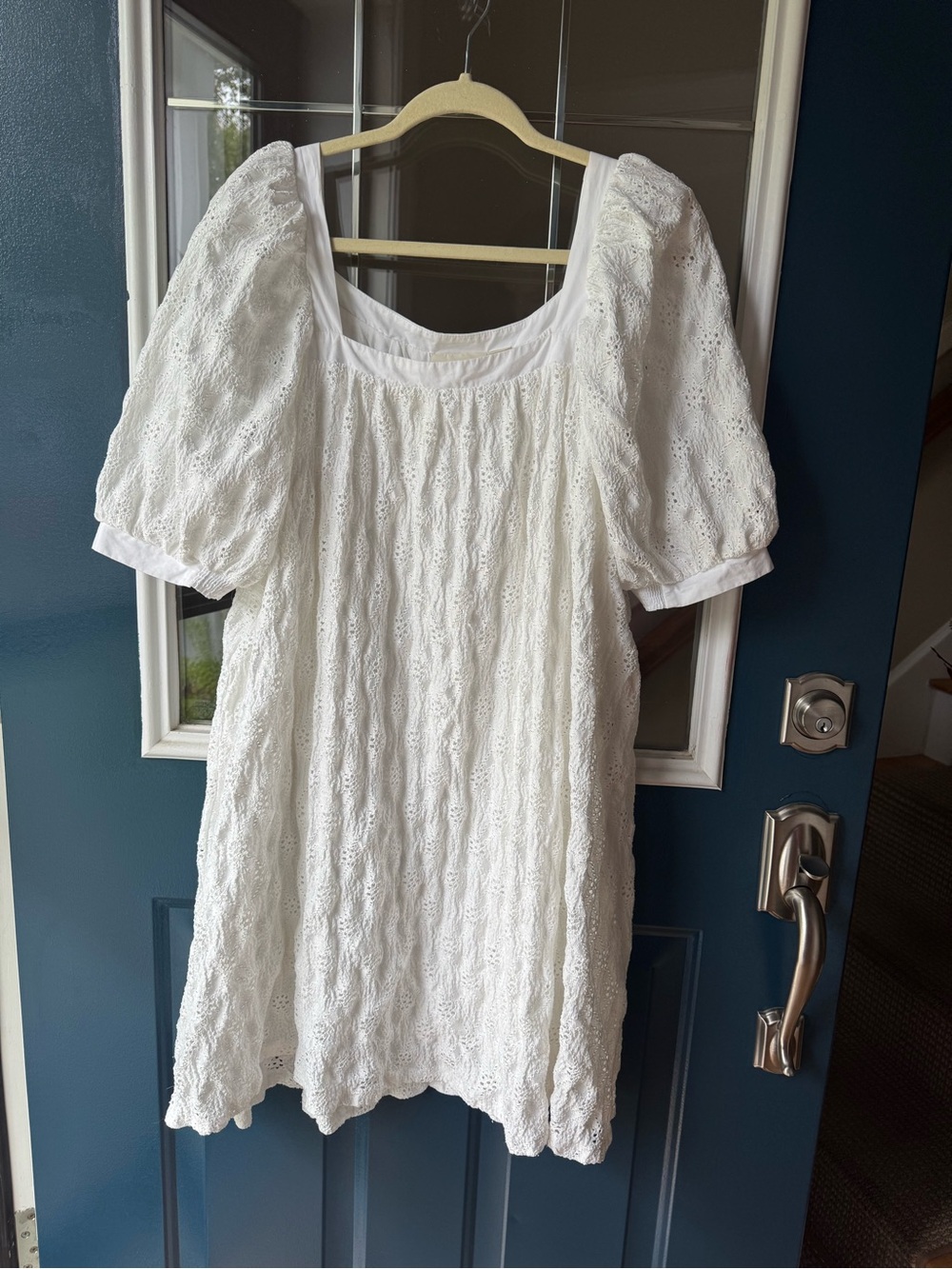 Anthropologie White Eyelet Puff Sleeve Tunic